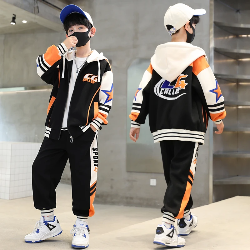 男童秋装套装2025新款中大童儿童男孩春秋季酷帅炸街运动棒球服潮