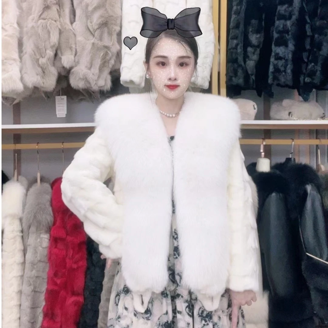 轻奢高贵水貂大门襟女装短款外套秋冬新款短款保暖加厚女士外套