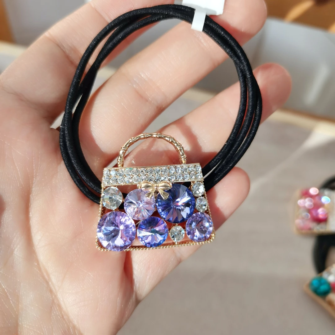 高品质施家钻气质皮筋时尚可爱发圈简约发绳精致满钻粗头绳轻奢