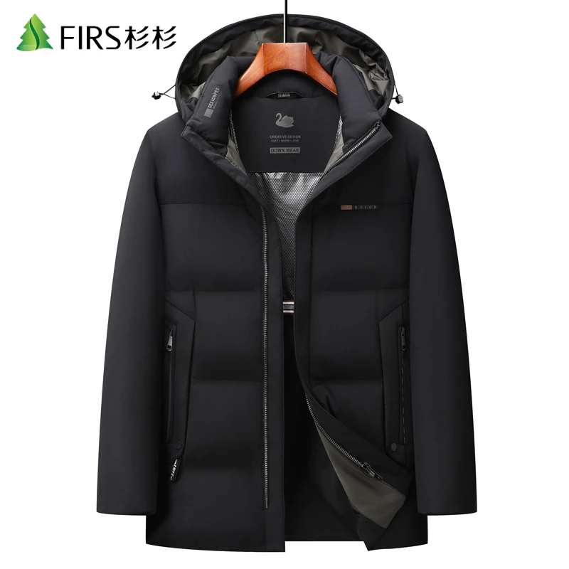 90鹅绒服杉杉冬季羽绒服脱卸帽石墨烯中长款保暖外套休闲商务男装