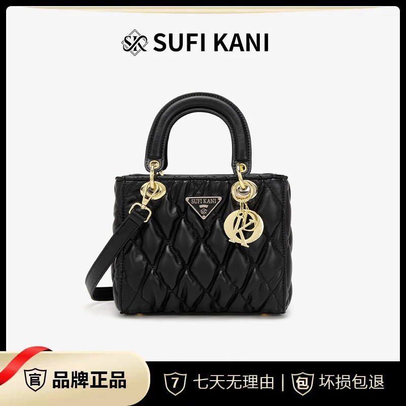 SUFI KANI 新款时尚高级感轻奢百搭单肩斜挎包9055#-黑色