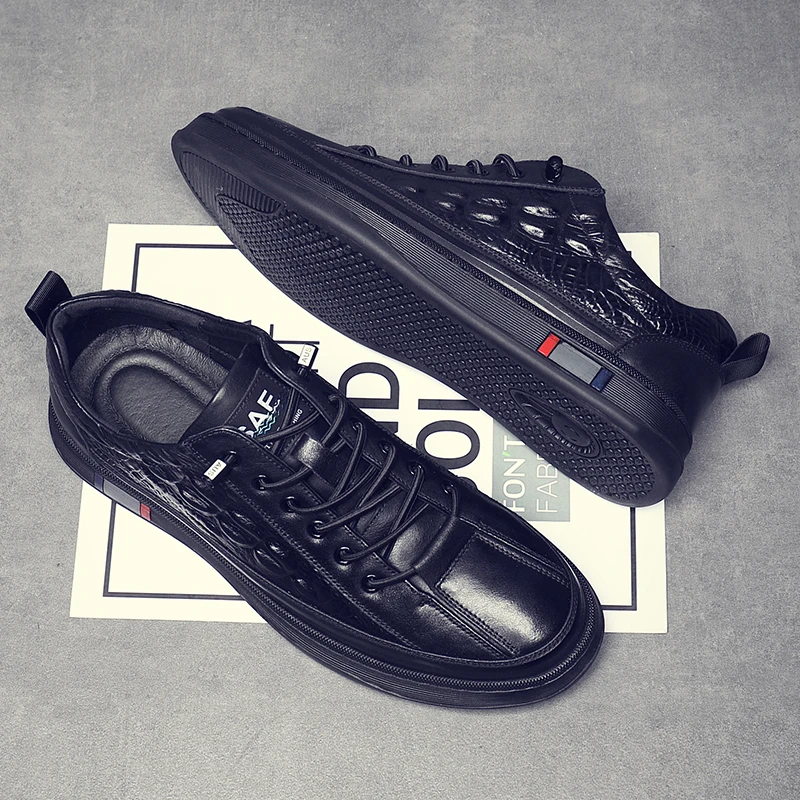 西部公羊2023新款头层牛皮休闲潮流板鞋男鞋潮鞋工作百搭上班系带