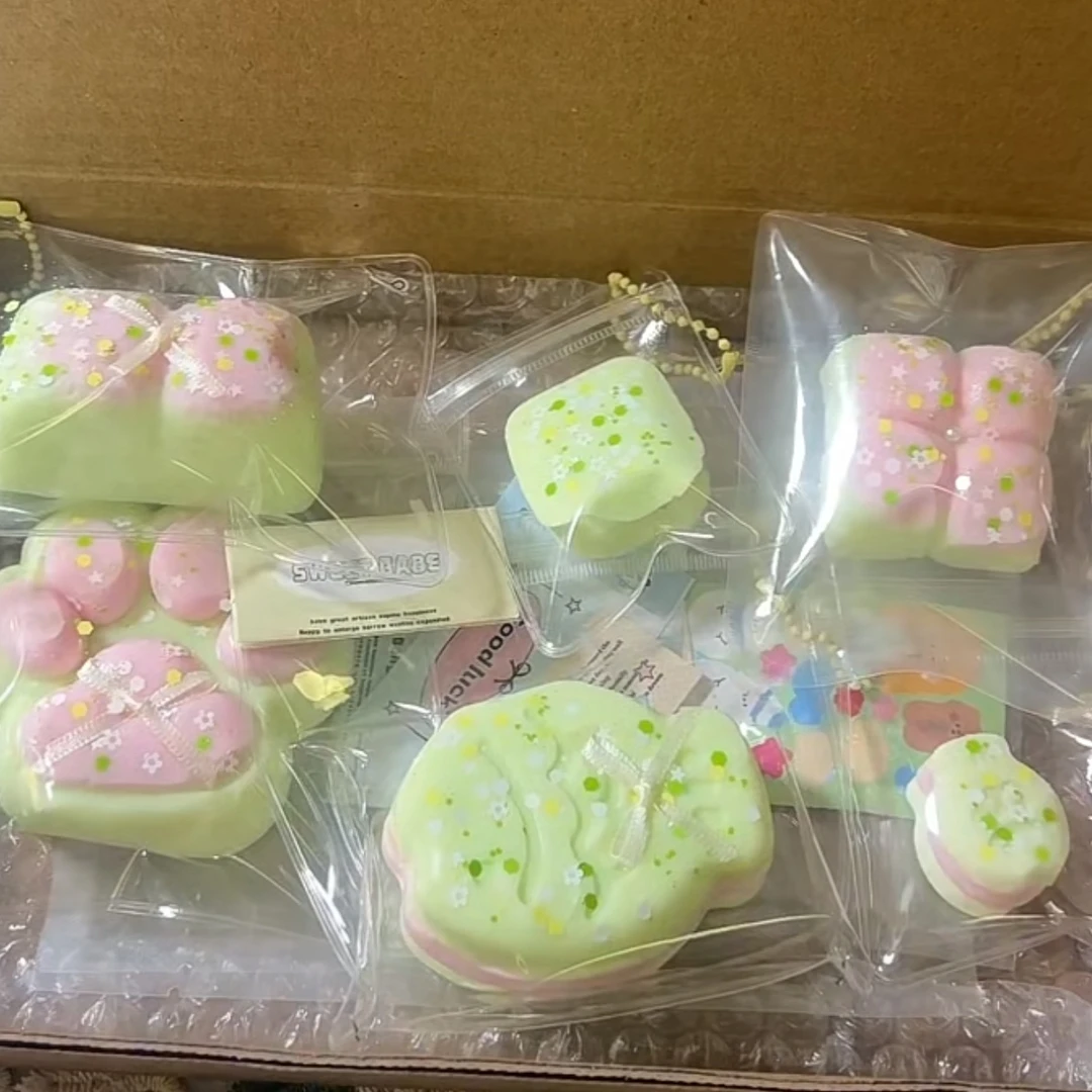 沫沫家芭乐捏捏系列食品级硅胶捏捏瑕疵款饭团荷花星星条手工制作