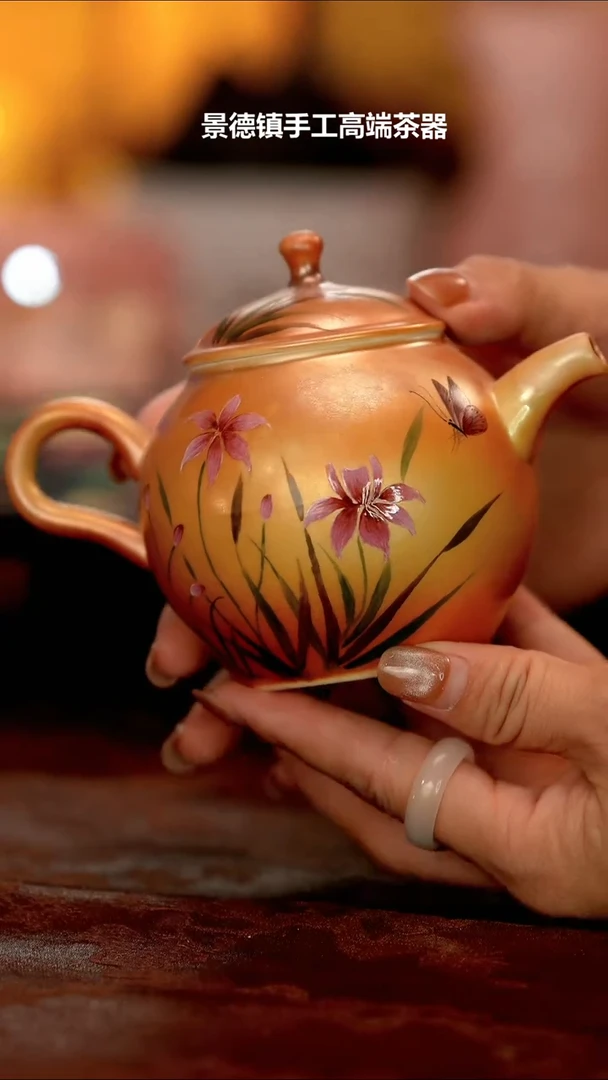 【闪购商品】柴烧茶壶 兰花