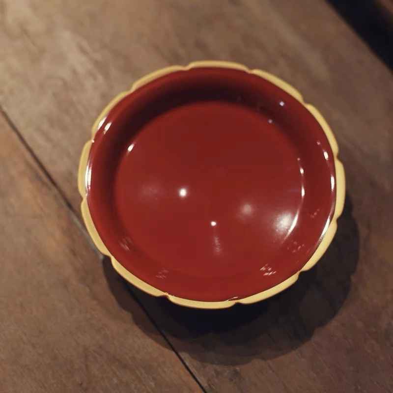 故宫红陶瓷壶承家用盖碗托盘茶壶垫托中式功夫茶具养壶盘茶托茶承