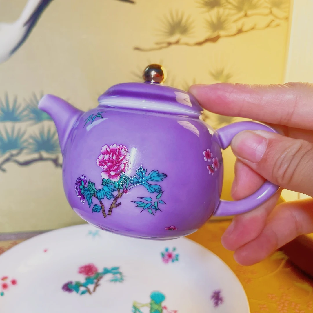 茶壶紫单个泡茶器中式茶具套装家用办公防烫家用茶盏陶瓷功夫茶器