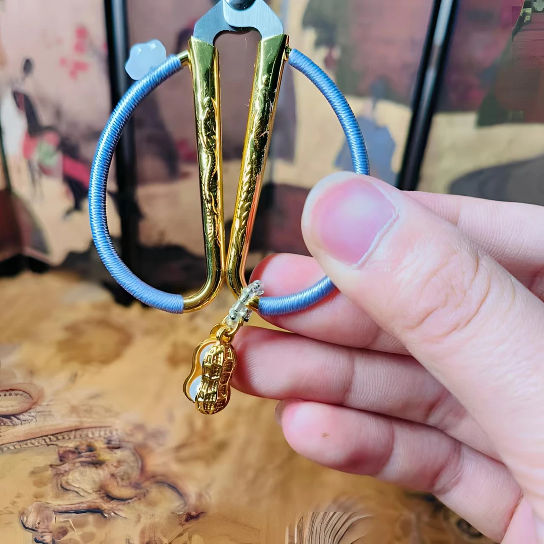 茶道小剪刀茶叶包装袋剪家用茶具剪子十字绣剪茶艺吊坠剪刀紫