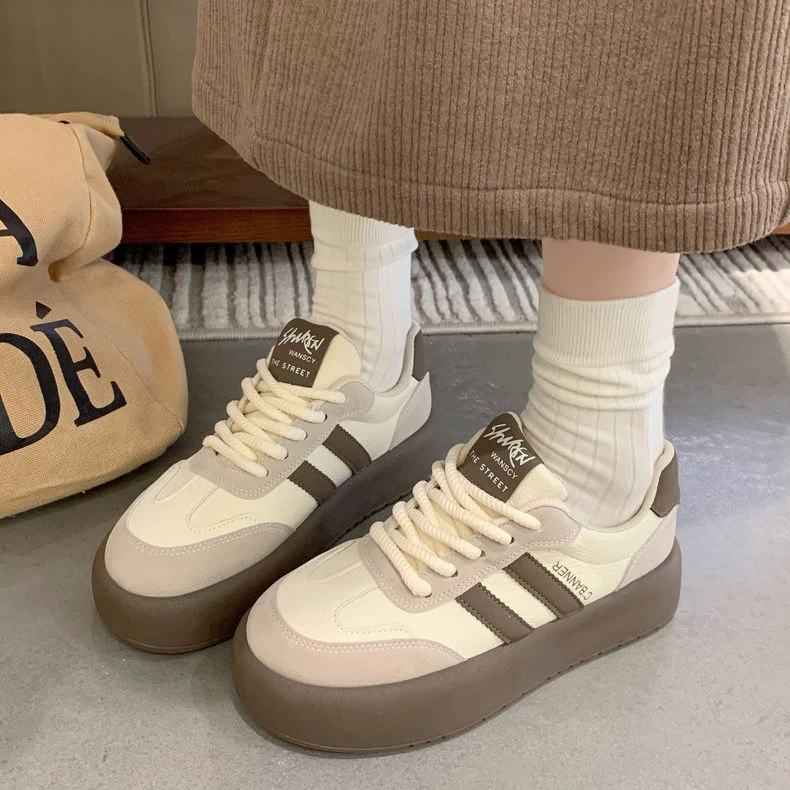 ins韩版德训鞋女款2024新款夏季爆款软底板鞋厚底运动百搭小白鞋