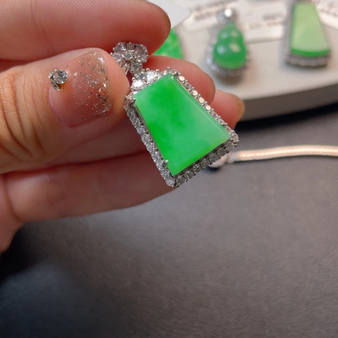 翡翠吊坠(不含链)银S925镶嵌