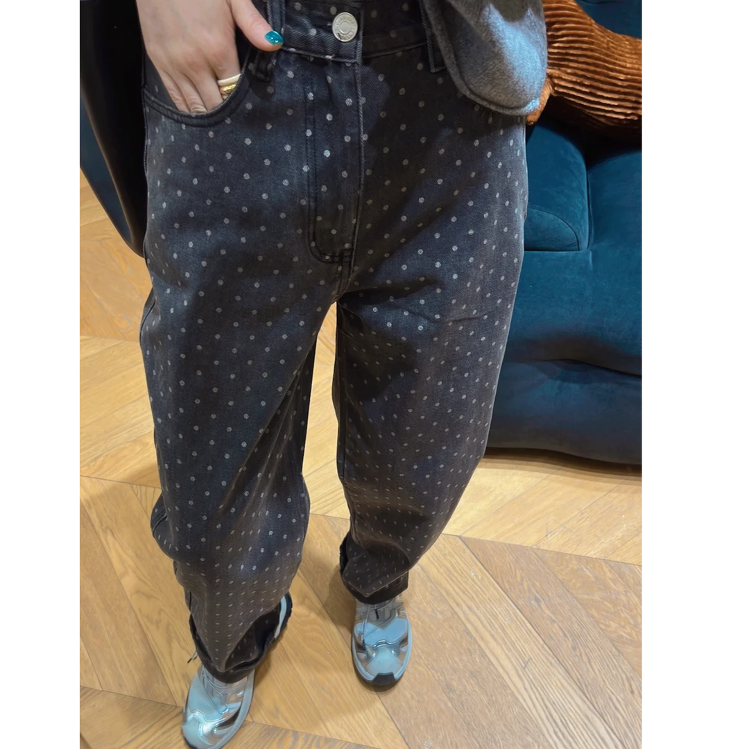 LYXZ 【波点神裤】秋季新显瘦百搭气质波点直筒牛仔裤72748