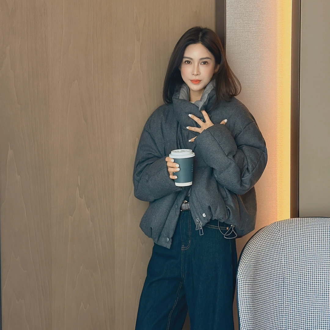 LYXZ x 大小与【浮世绘】秋冬新设计感小众立领插袋鹅绒服73876