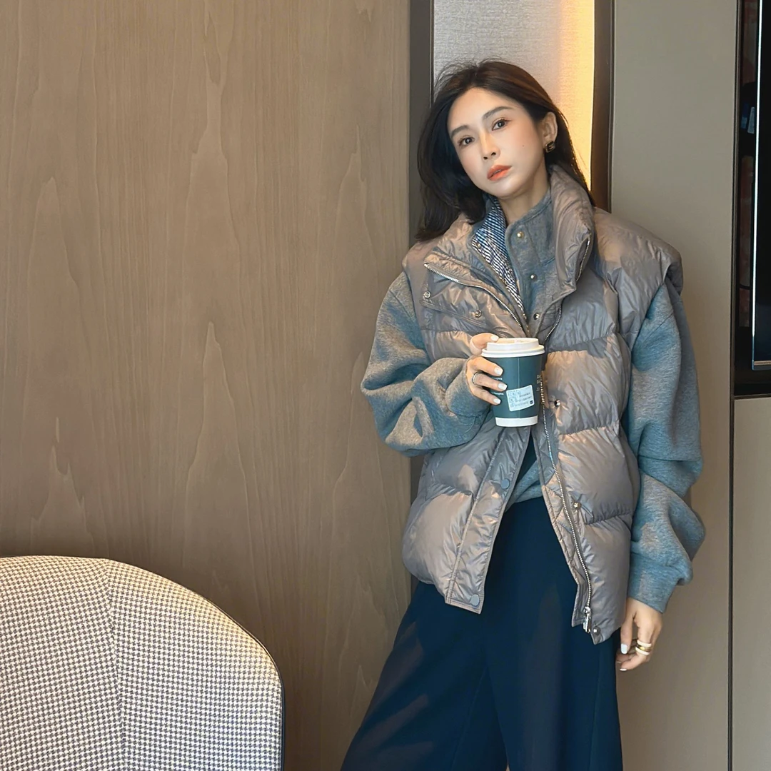 LYXZ x 大小与【初冬】设计感小众时尚百搭保暖羽绒服马甲74422