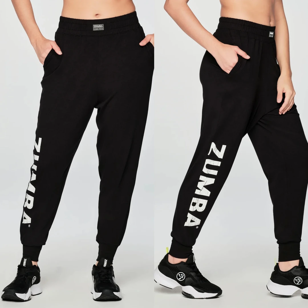 尊巴2024新款男女款运动长裤黑色裤子显瘦大裤裆哈伦裤Zumba