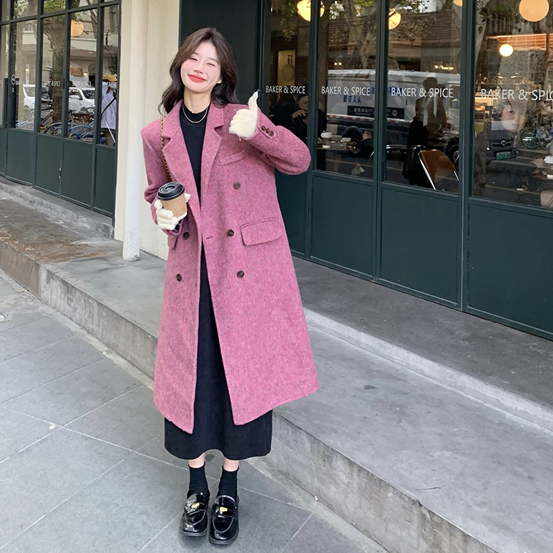 秋冬时尚感羊毛双面呢大衣女长款2025冬季新款法式毛呢过膝气质