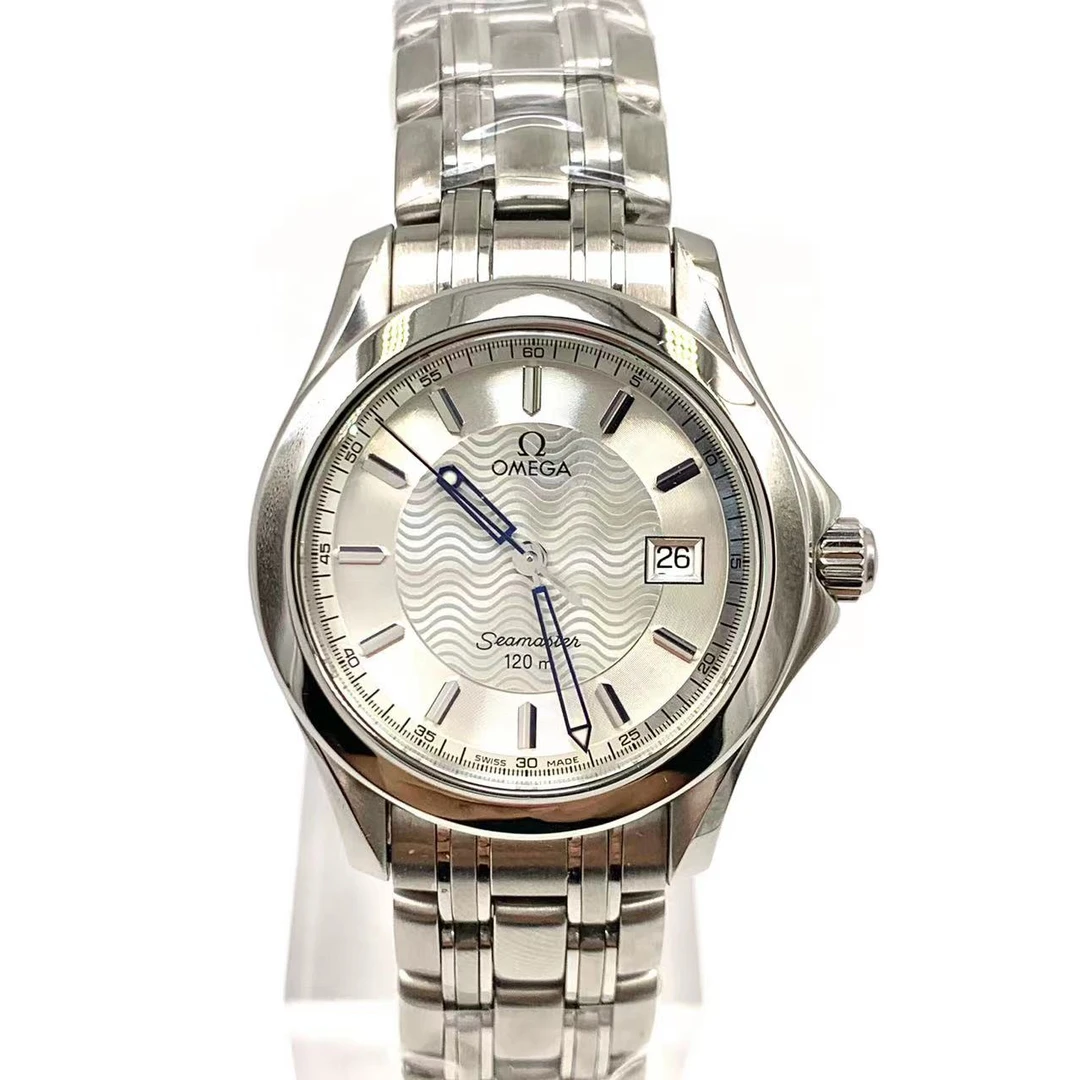 99新 Omega/欧米茄 海马/精钢/银色波纹盘/石英/表径36mm/女表