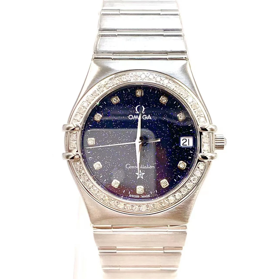99新 Omega/欧米茄 星座/精钢/星空盘/石英/表径33mm/女表