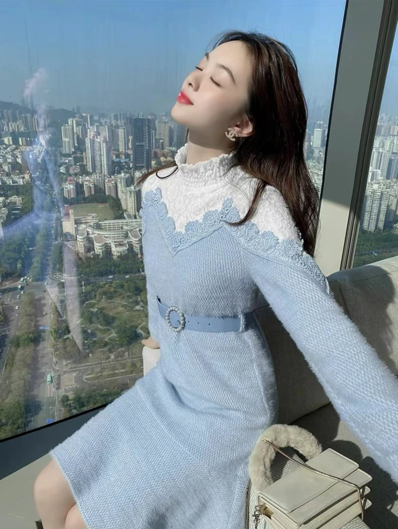 【蒂妮佳轻奢】5352囯内设计师品牌女装秋装2023年气质收腰连衣裙