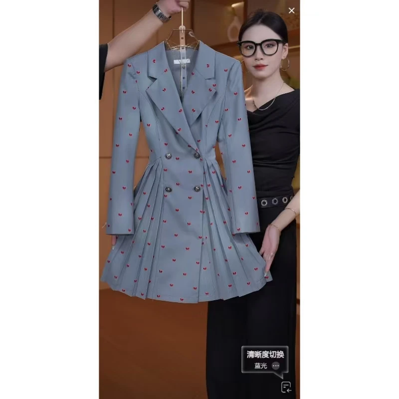 【蒂妮佳】1786长袖女装连衣裙2024年早秋新款气质西装裙