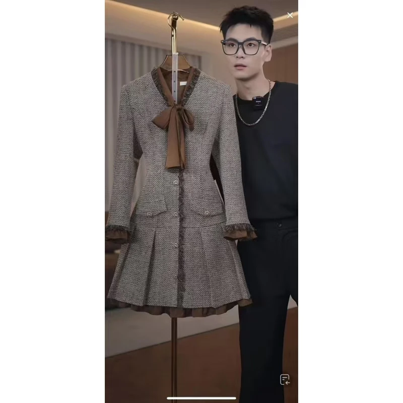 【蒂妮佳】1845品牌女装连衣裙2024秋冬季新款裙子2