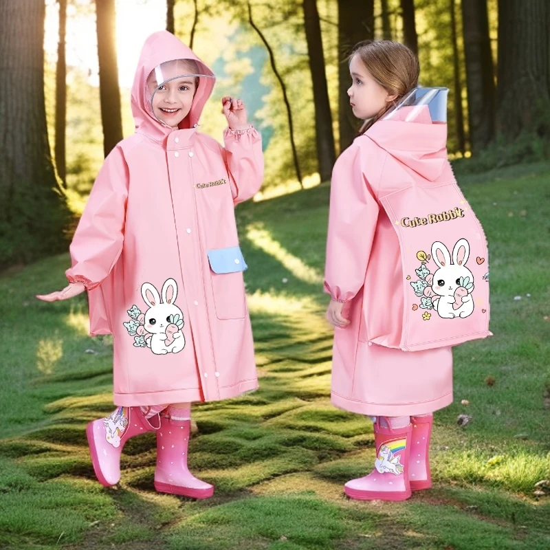 儿童雨衣男孩女童小孩宝宝雨衣幼儿园小学生时尚徒步上学专用雨披