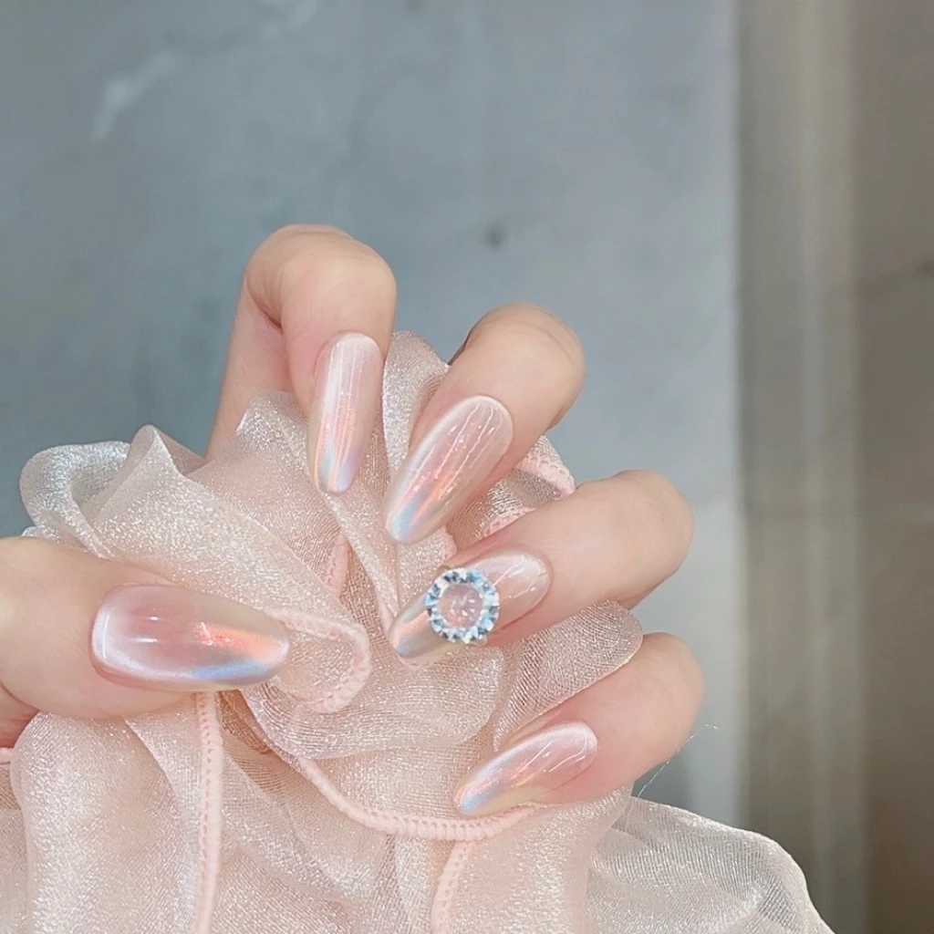 《爱至永恒》极光猫眼闪钻显白气质百搭纯手工穿戴甲