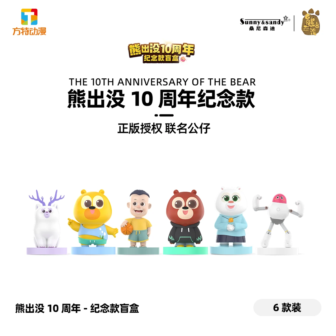 正版熊出没十周年纪念款盲盒熊大熊二光头强团子