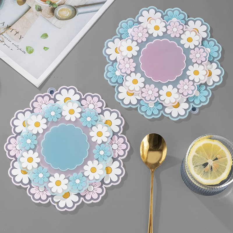 新北欧风小雏菊防烫隔热垫隔热锅垫耐热盘子垫碗垫杯垫餐桌防烫垫