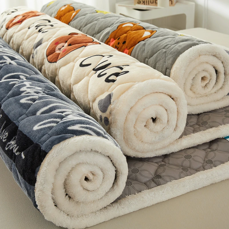 床垫加厚软垫宿舍牛奶绒床垫单人180*200毛毯褥子学生牛奶绒超软