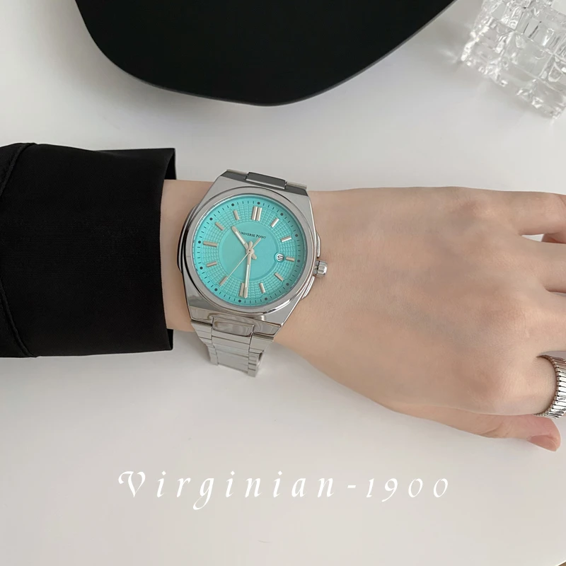 【Virginian1900】高级感小众时尚气质防水钢带夜光商务百搭男表