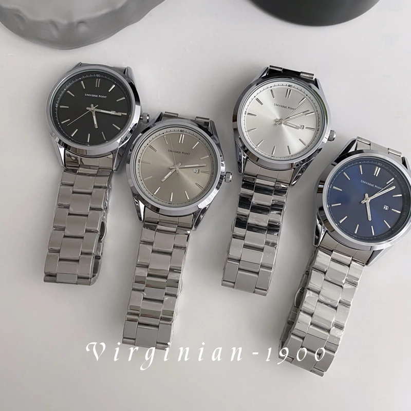 【Virginian1900】日历简约时尚高级感防水钢带石英新款男士手表
