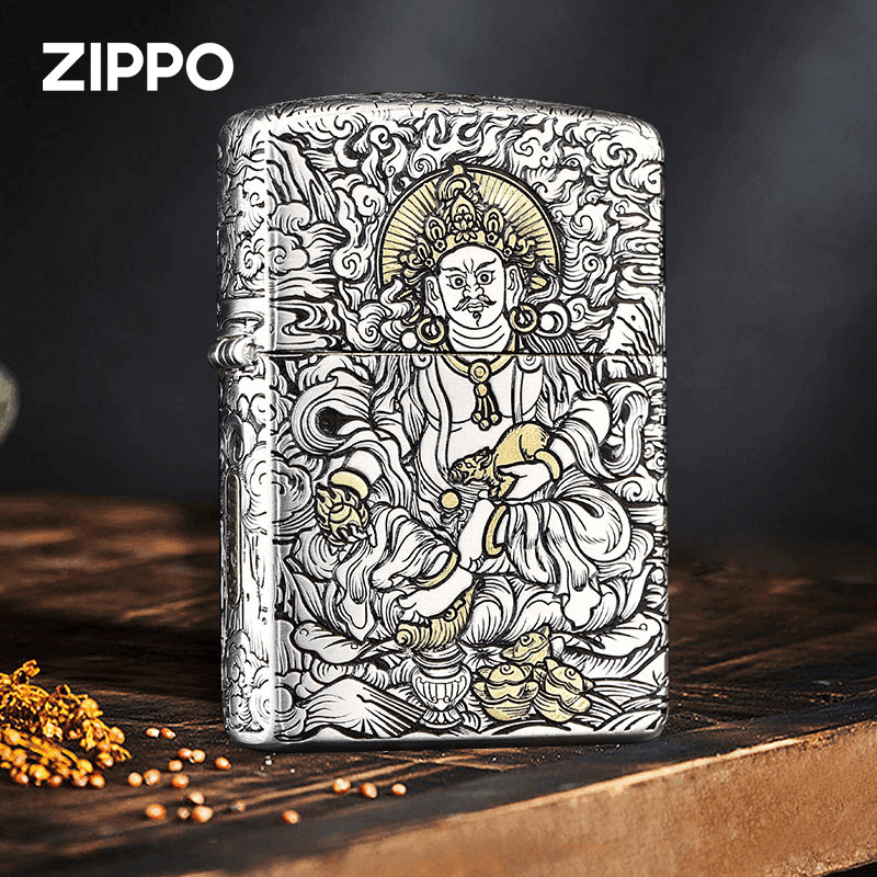 ZIPPO盔甲五面错金黄财神正品防风打火机男士高级收藏款-DY9811JY