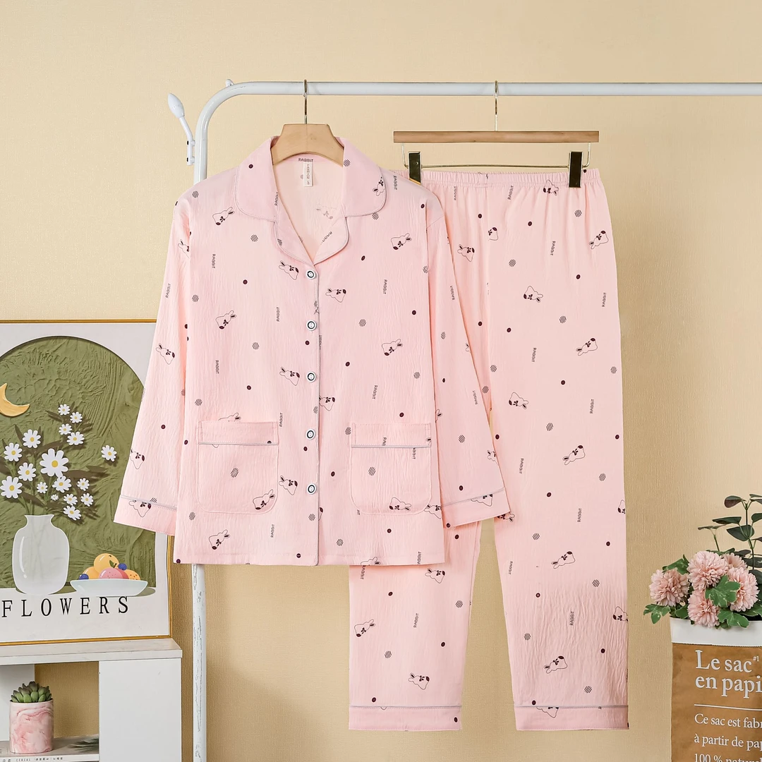 新品长袖睡衣女云朵棉2025新款春秋天大码中年人冬季家居服可外穿