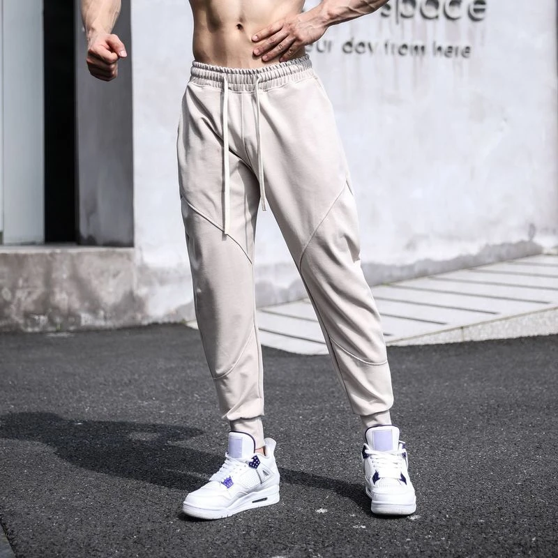 运动休闲日常男士九分裤拼接束脚薄款简约穿搭健身长裤