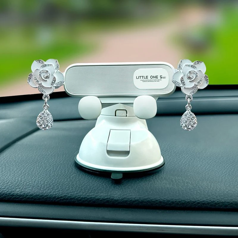 女生车载手机架汽车导航支架2024新款车用吸盘车上专用固定支撑架