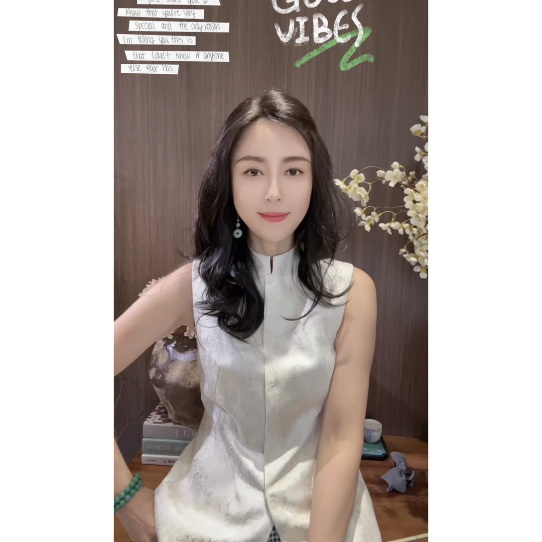 VV&AA 【白玉映沙】 春秋新款时尚气质复古中式立领马甲 T808