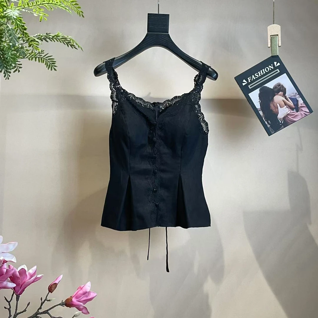 VV&AA 蕾丝拼接吊带背心 D551