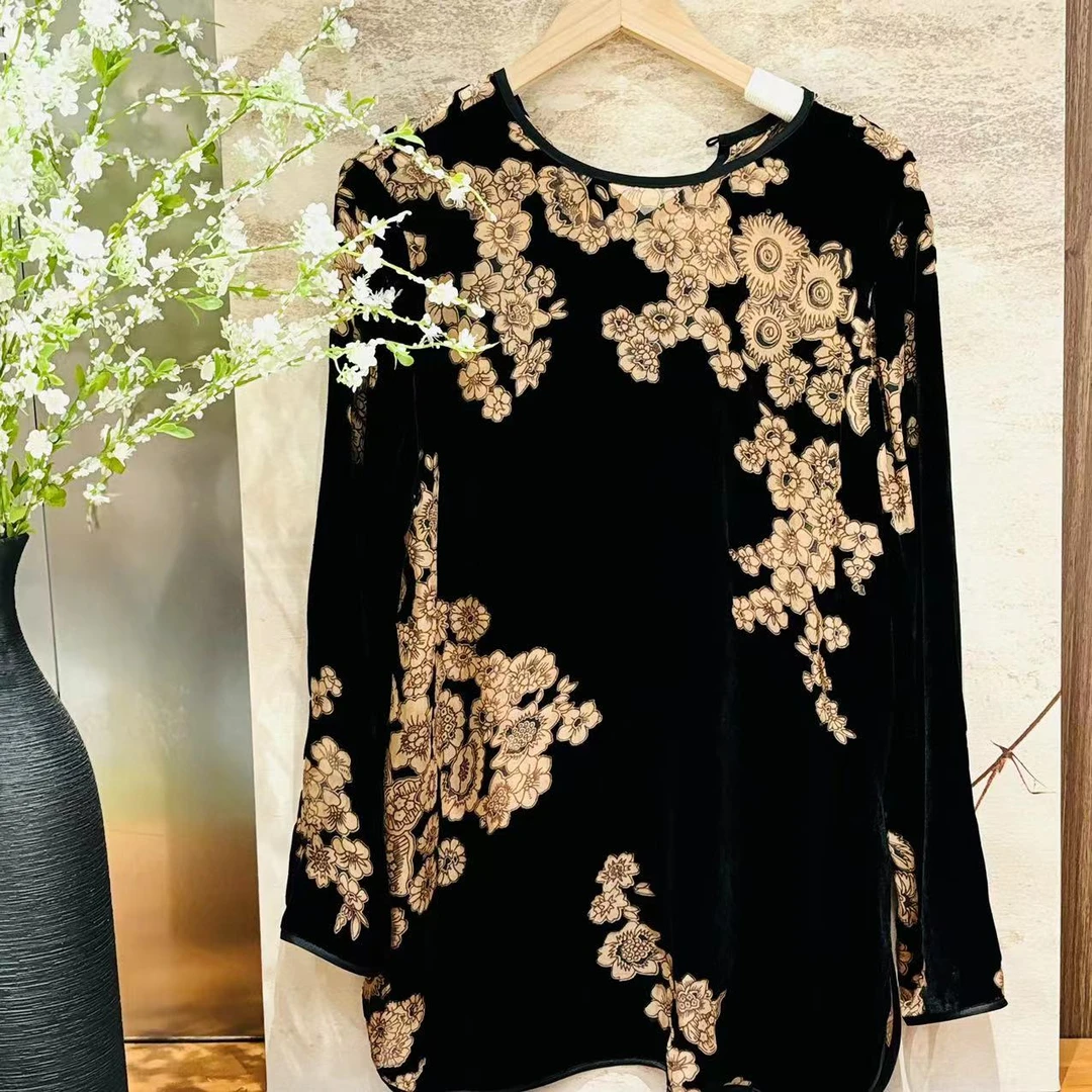 VV&AA 【空谷幽兰】春季新款设计感重工气质圆领轻中式衬衫 R506