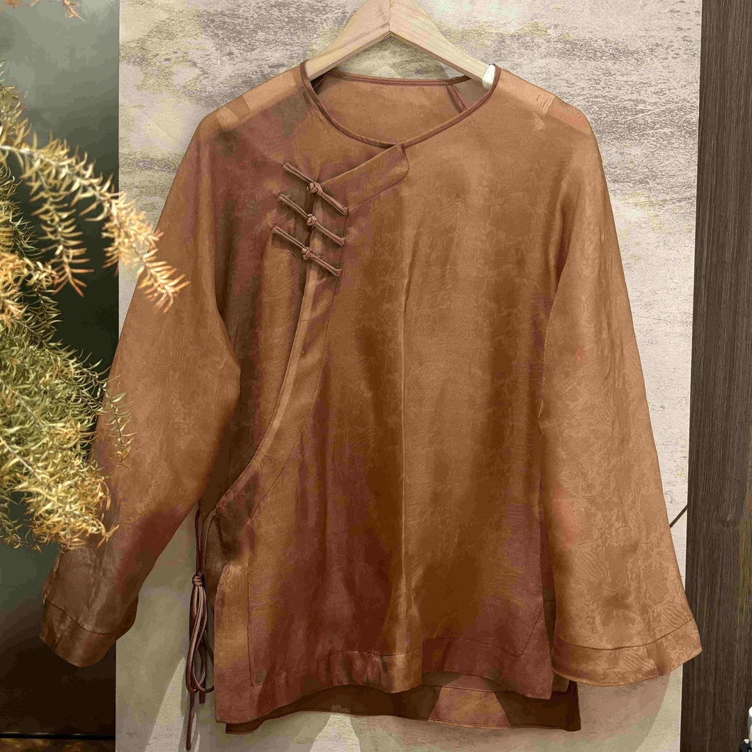 VV&AA 新中式国风盘扣领网红复古长袖衬衫 ANA2998