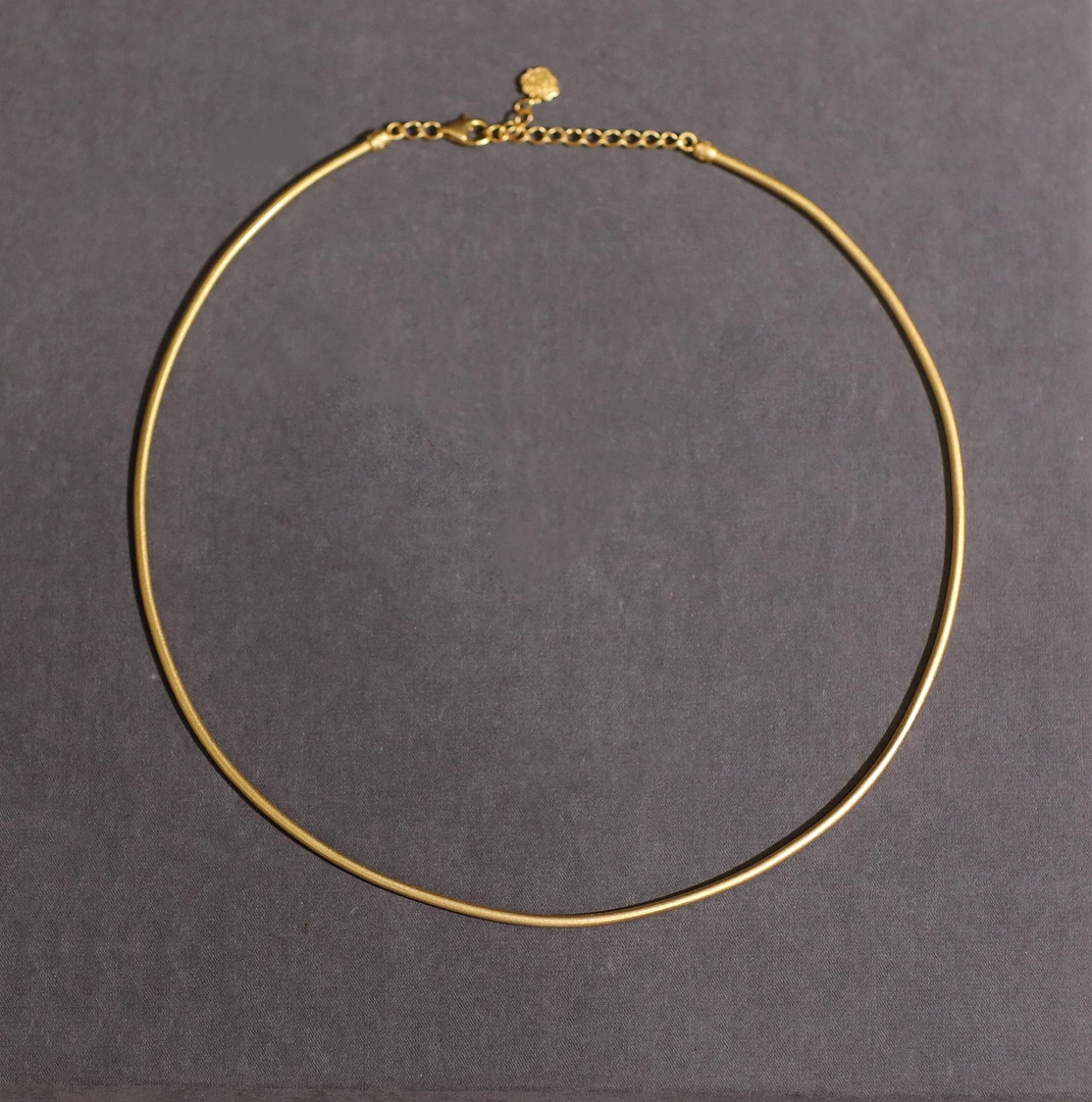 925银银制品 925银 金色项圈颈饰