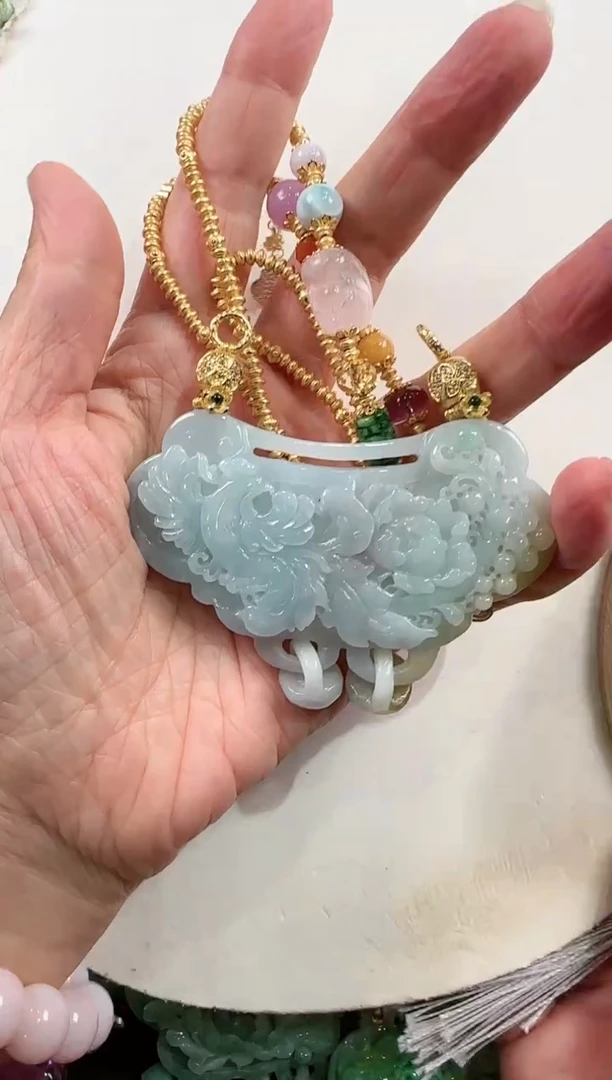 【闪购商品】翡翠颈饰银S925镶嵌国风