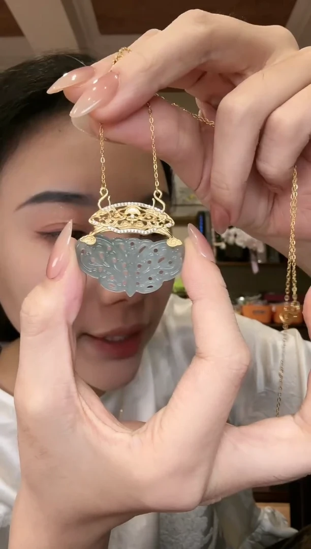 【闪购商品】翡翠颈饰银S925镶嵌国风