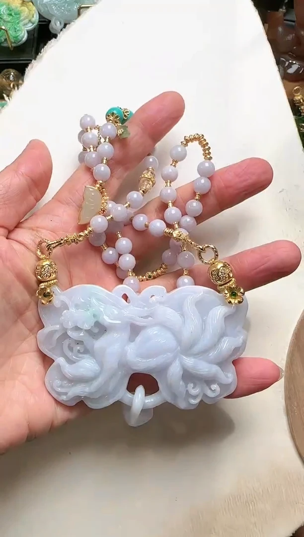 【闪购商品】翡翠颈饰银S925镶嵌国风