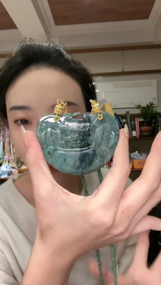 【闪购商品】翡翠颈饰银S925镶嵌国风