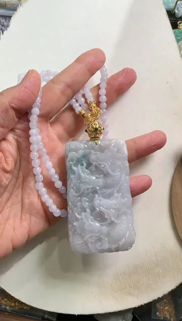 【闪购商品】翡翠颈饰银S925镶嵌国风