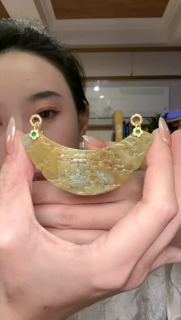 【闪购商品】翡翠颈饰银S925镶嵌国风