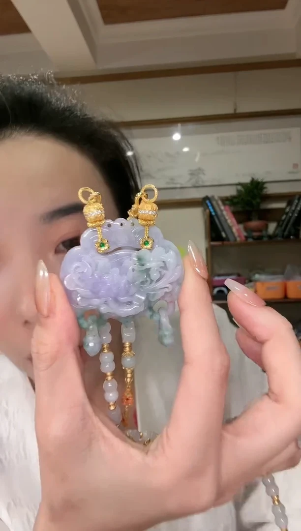 【闪购商品】翡翠颈饰银S925镶嵌国风