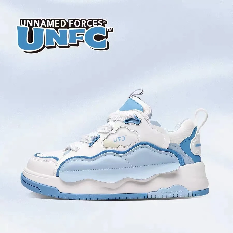 UNFC/UnnamedForces云朵鞋面包鞋蓝白色休闲运动原创国潮增高板鞋