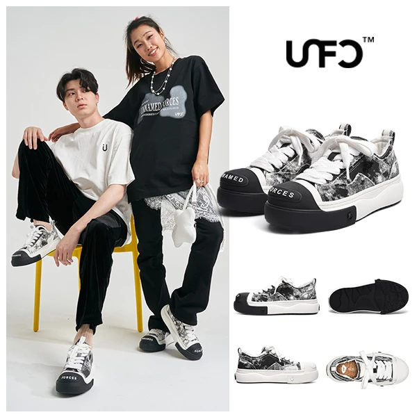 UNFC2.0帆布炫彩黑云朵鞋面包鞋百搭厚底拼接休闲板鞋男女低帮