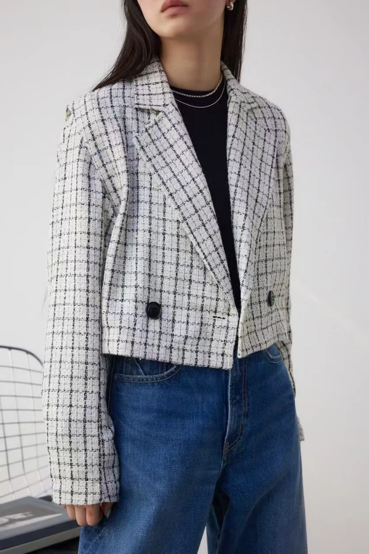 【朵拉外贸】可脱卸袖小香西服