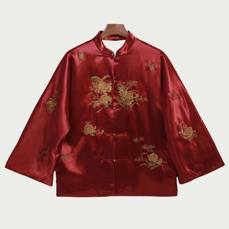 琬琬严选【东方韵】重工刺绣醋酸冬款新中式中国风棉服N